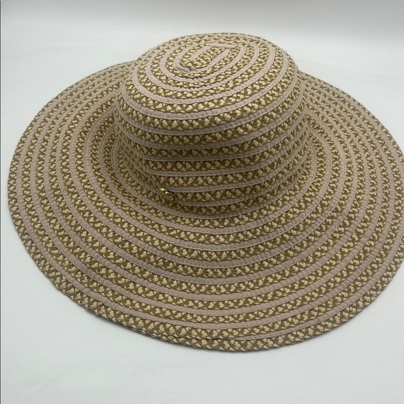 Eric Javits New York Straw Hat Sunhat Packable Wide Brim UPF 50+ Stripes - Picture 9 of 11